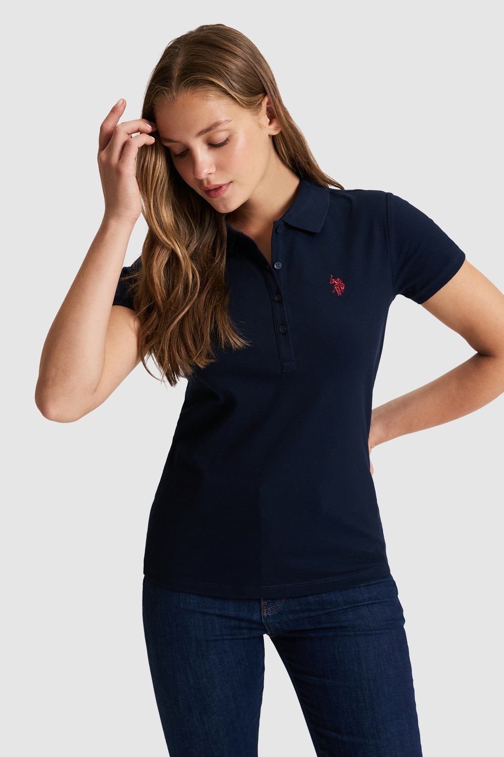 U.S. Polo Assn. Kadın Pembe Tişört Basic 50321818-VR041
