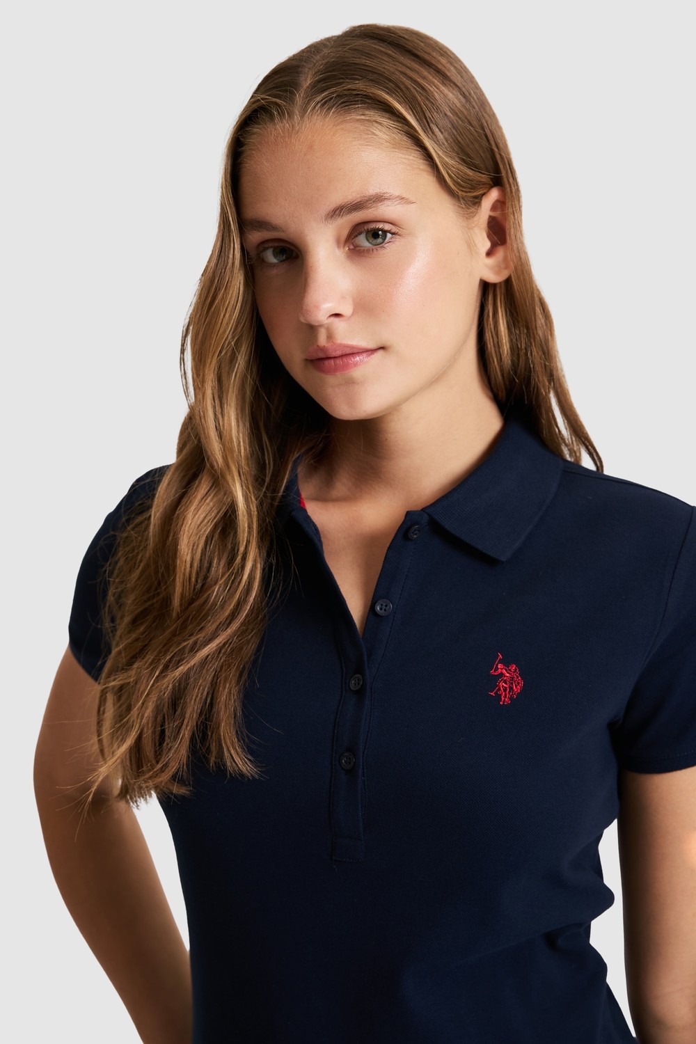U.S. Polo Assn. Kadın Pembe Tişört Basic 50321818-VR041 görsel 8