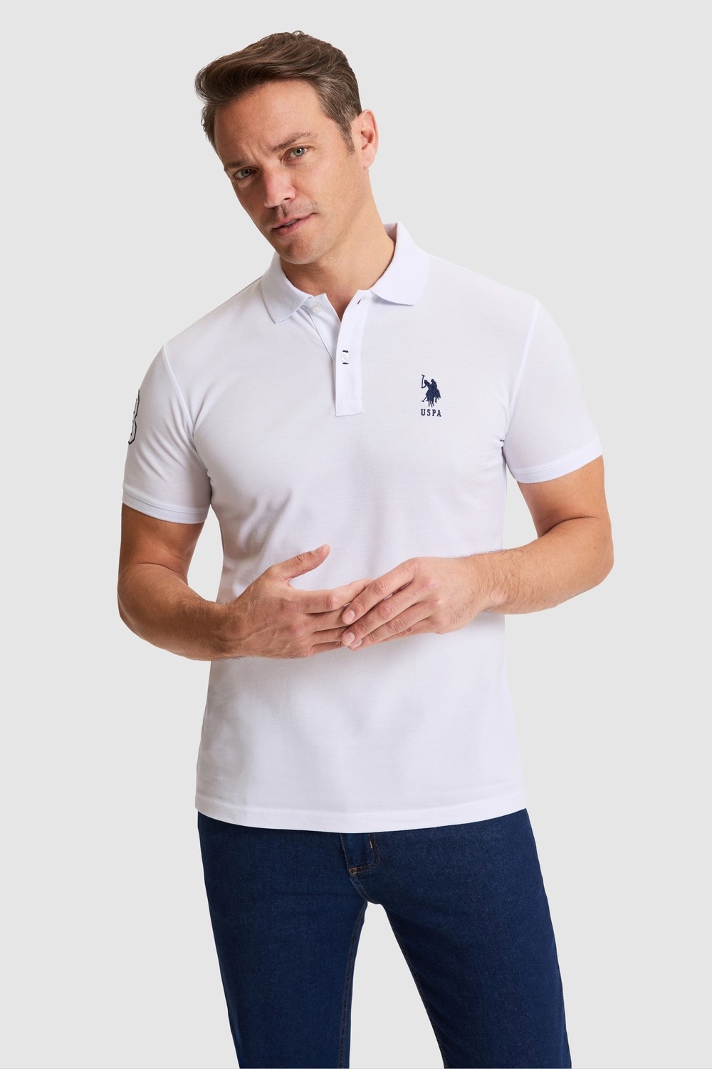 U.S. Polo Assn. Erkek Slim Fit Polo Yaka Yeşil Basic Tişört 50326920-VR235