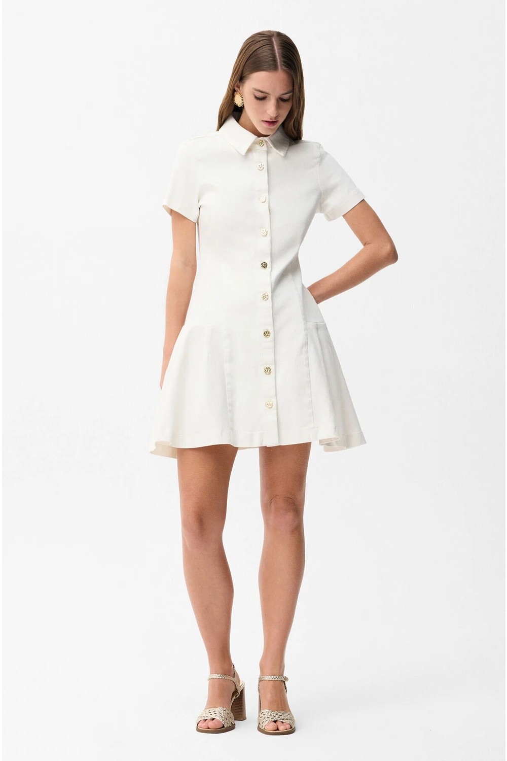 adL Pileli Denim Elbise Siyah 12446564000 görsel 4