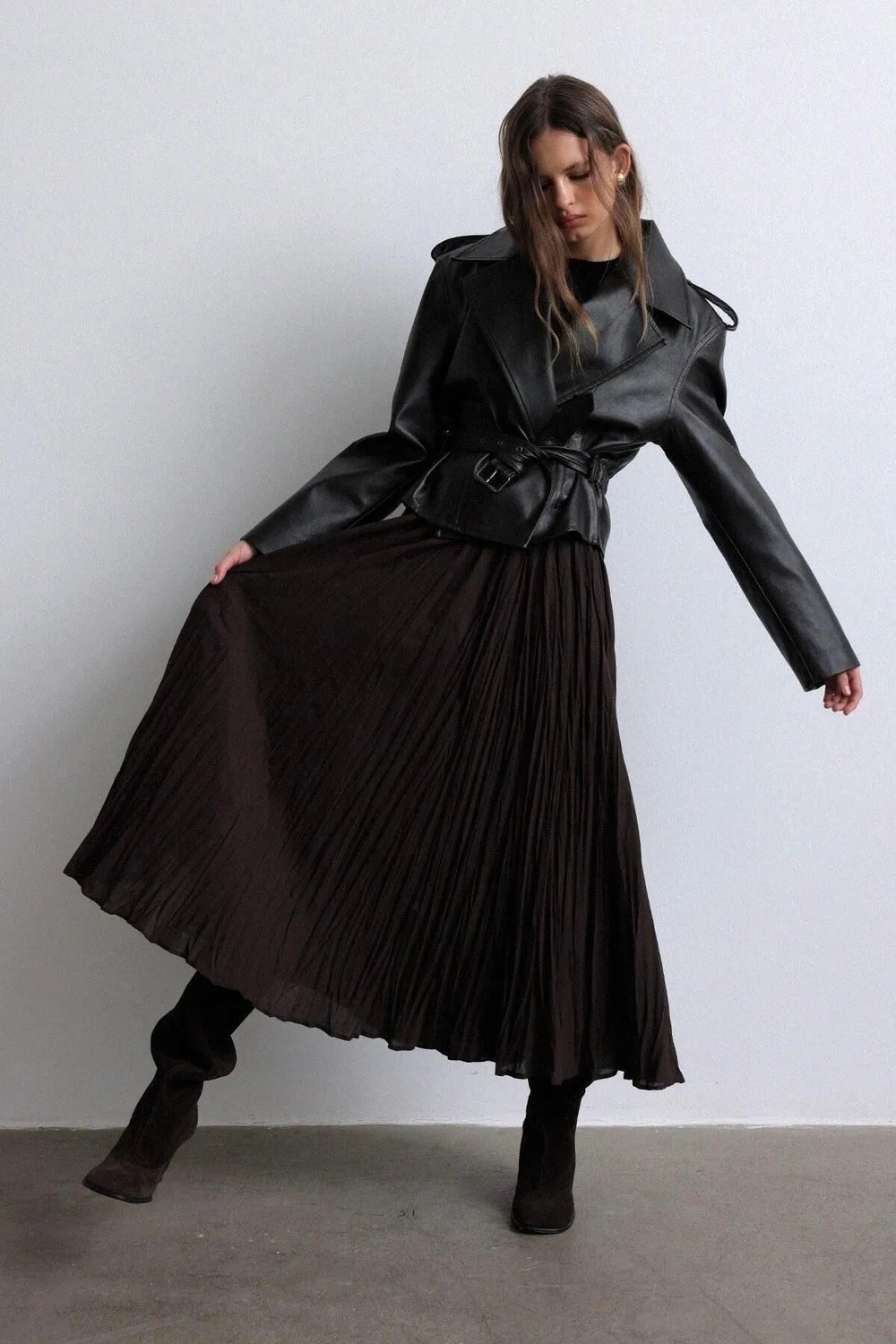 Suud Collection Ekru Donette Piliseli Etek görsel 6