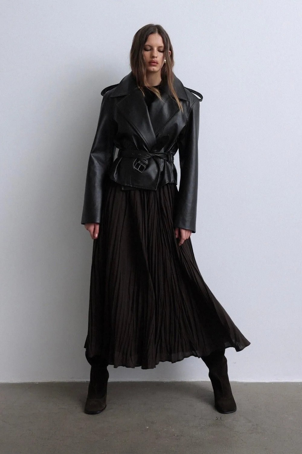 Suud Collection Ekru Donette Piliseli Etek görsel 7