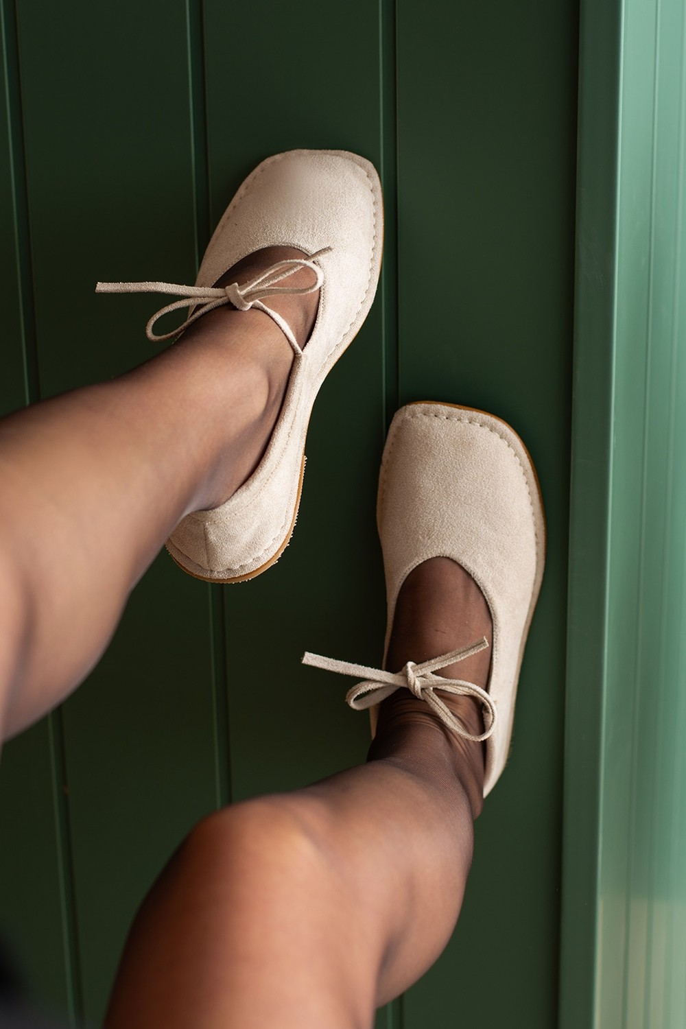 Duxal Shoes Brendon Düğüm Detaylı Konfor Hakiki Deri Içi Bağcıklı Kadın Babet Ayakkabı