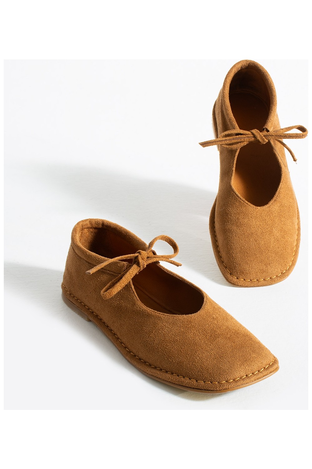 Duxal Shoes Brendon Düğüm Detaylı Konfor Hakiki Deri Içi Bağcıklı Kadın Babet Ayakkabı görsel 8