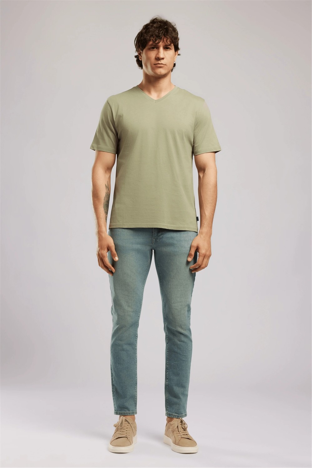 Lee Cooper Jonat Erkek Regular Fit %100 Pamuk Basic V Yaka T-Shirt Siyah