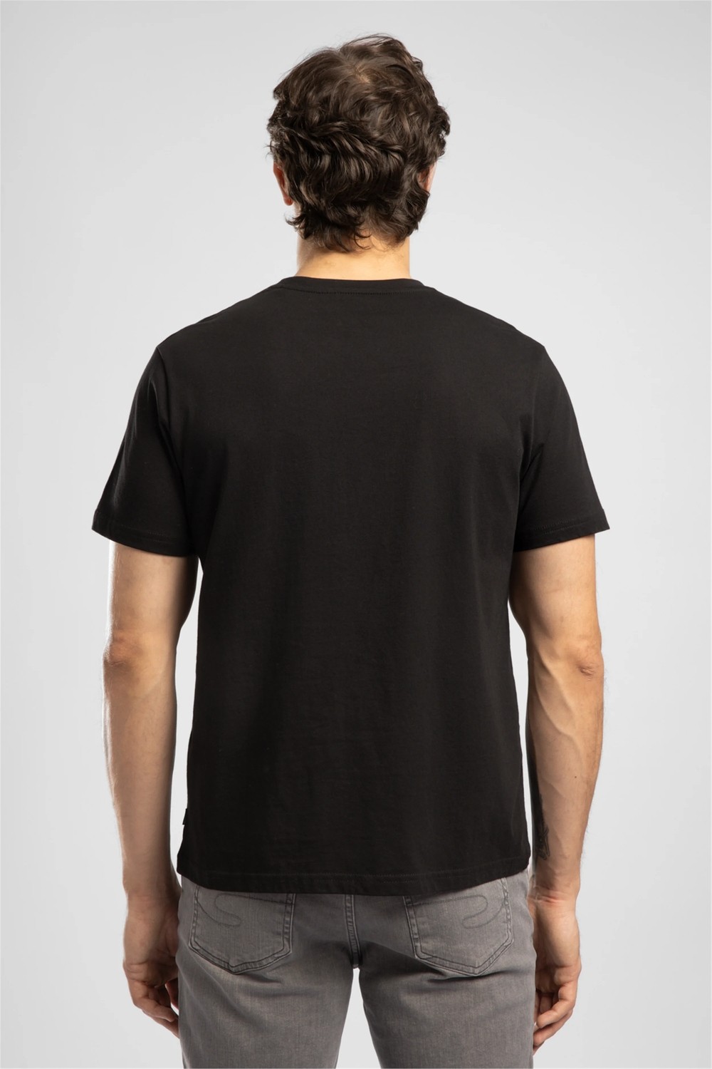 Lee Cooper Jonat Erkek Regular Fit %100 Pamuk Basic V Yaka T-Shirt Siyah görsel 8