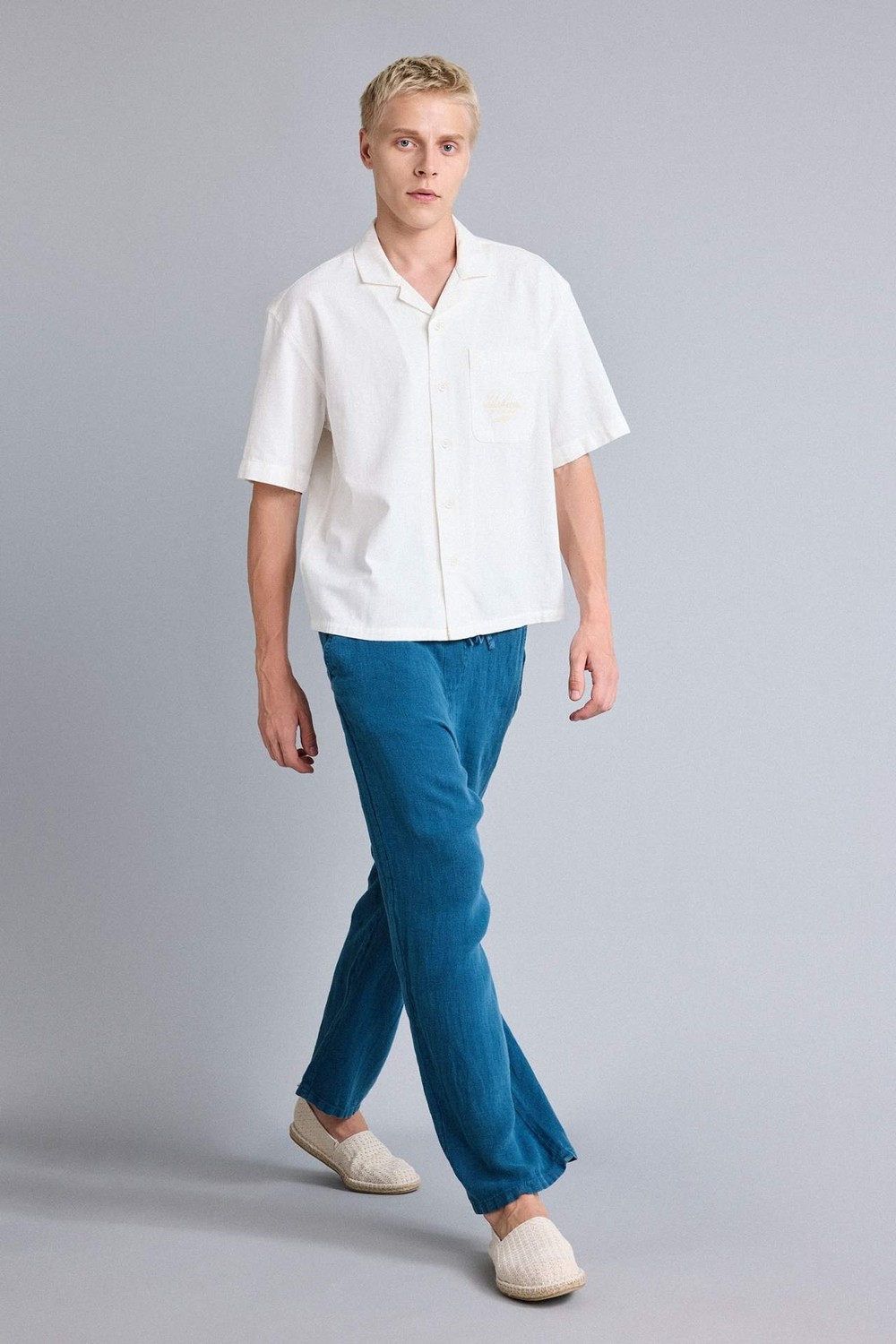 DeFacto %100 Keten Premium Wide Leg Pantolon G0855AX26SM görsel 7