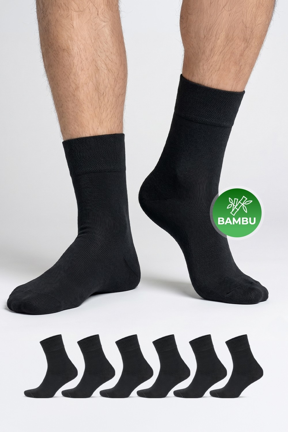GoWith 6'lı Bambu Premium Siyah - Renkli Dikişsiz Kutulu Nefes Alabilir Klasik Erkek - Kadın Çorap 3560