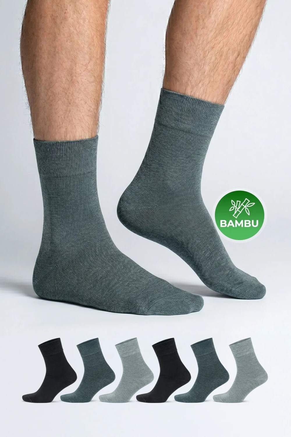 GoWith 6'lı Bambu Premium Siyah - Renkli Dikişsiz Kutulu Nefes Alabilir Klasik Erkek - Kadın Çorap 3560 görsel 7