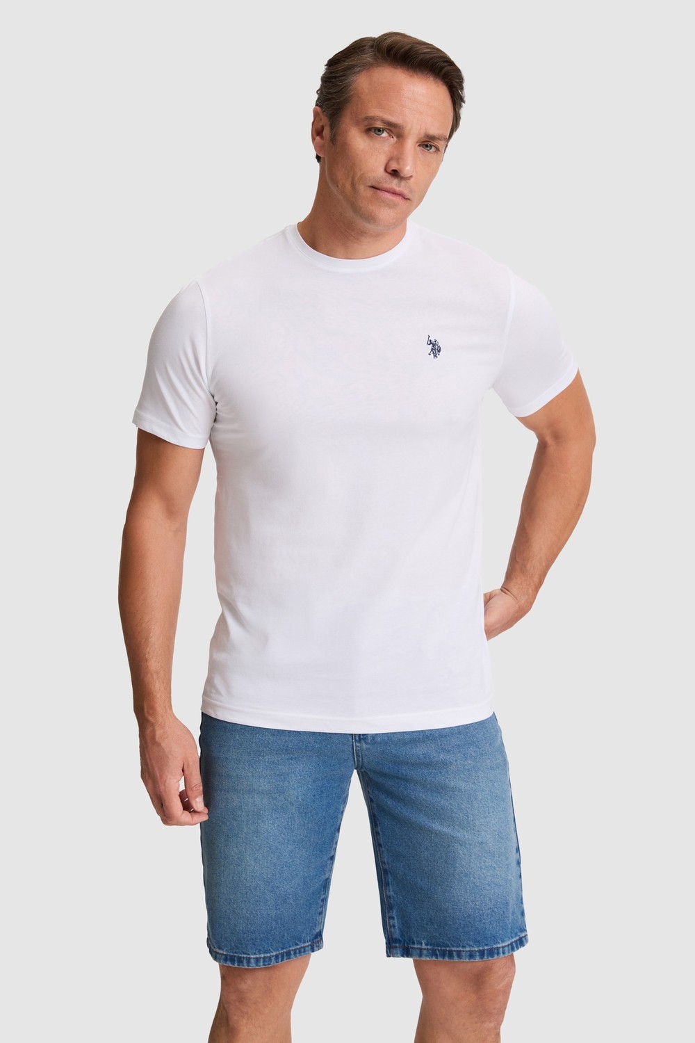 U.S. Polo Assn. Erkek Beyaz Regular Fit Bisiklet YakaTişört 50322518-VR013