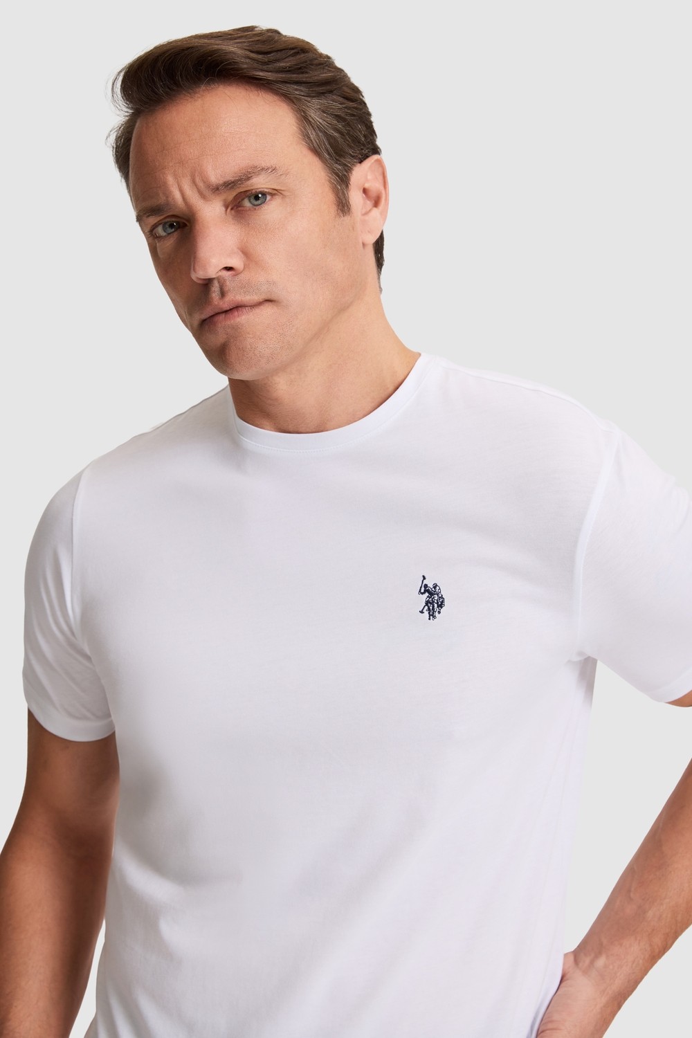 U.S. Polo Assn. Erkek Beyaz Regular Fit Bisiklet YakaTişört 50322518-VR013 görsel 2
