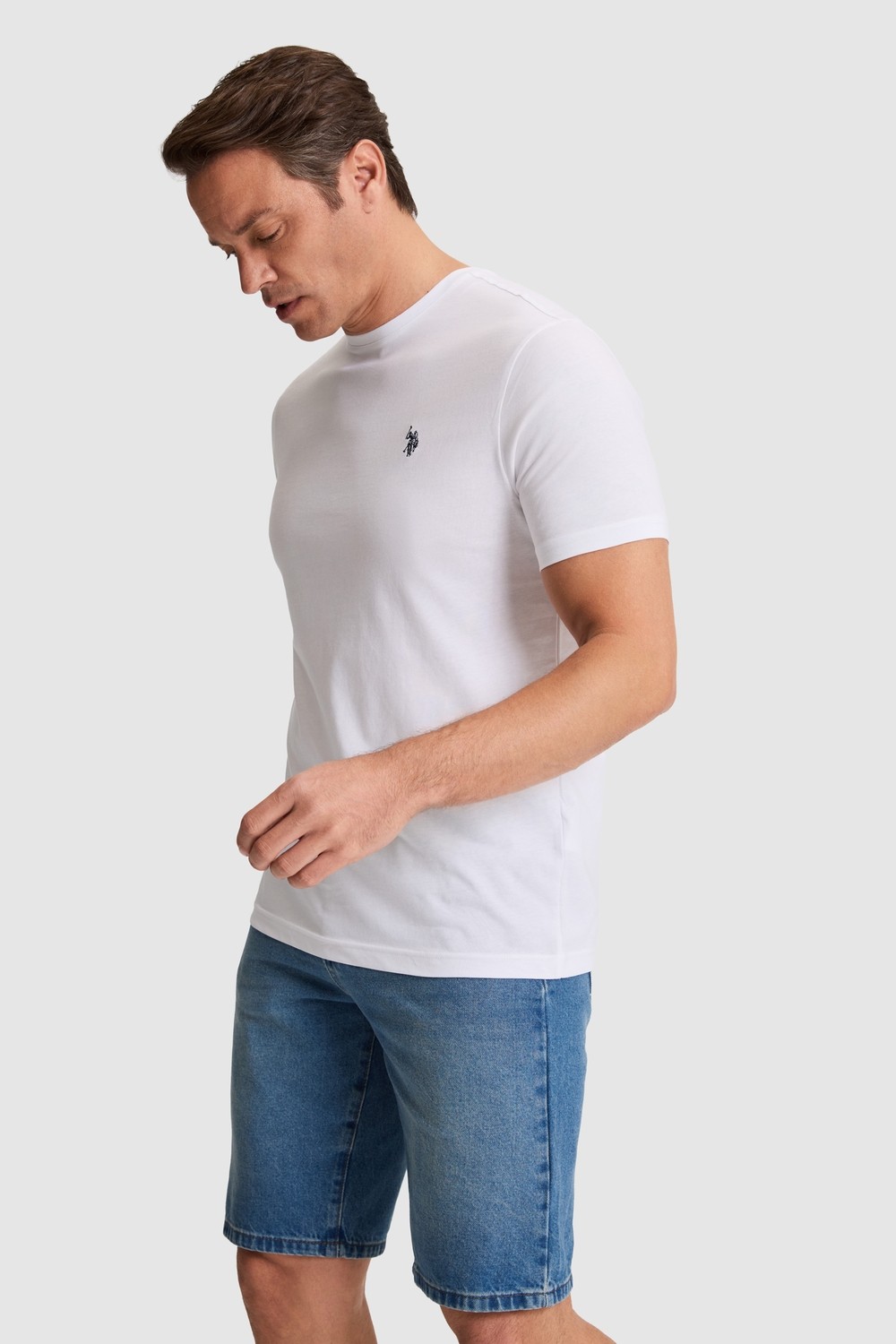 U.S. Polo Assn. Erkek Beyaz Regular Fit Bisiklet YakaTişört 50322518-VR013 görsel 3