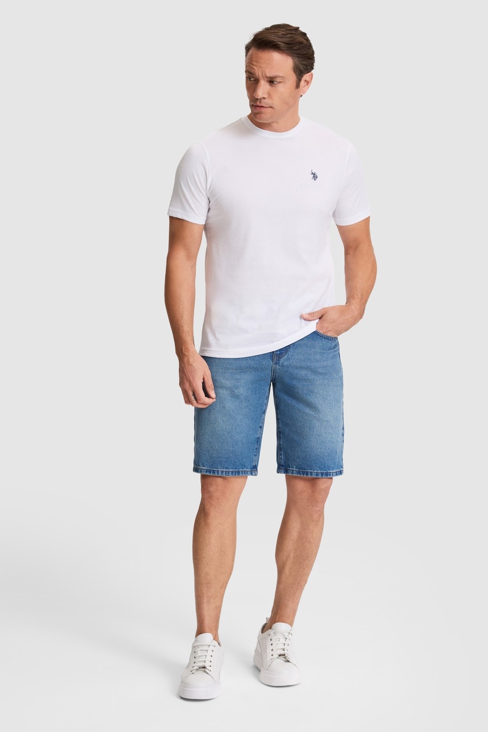 U.S. Polo Assn. Erkek Beyaz Regular Fit Bisiklet YakaTişört 50322518-VR013 görsel 4