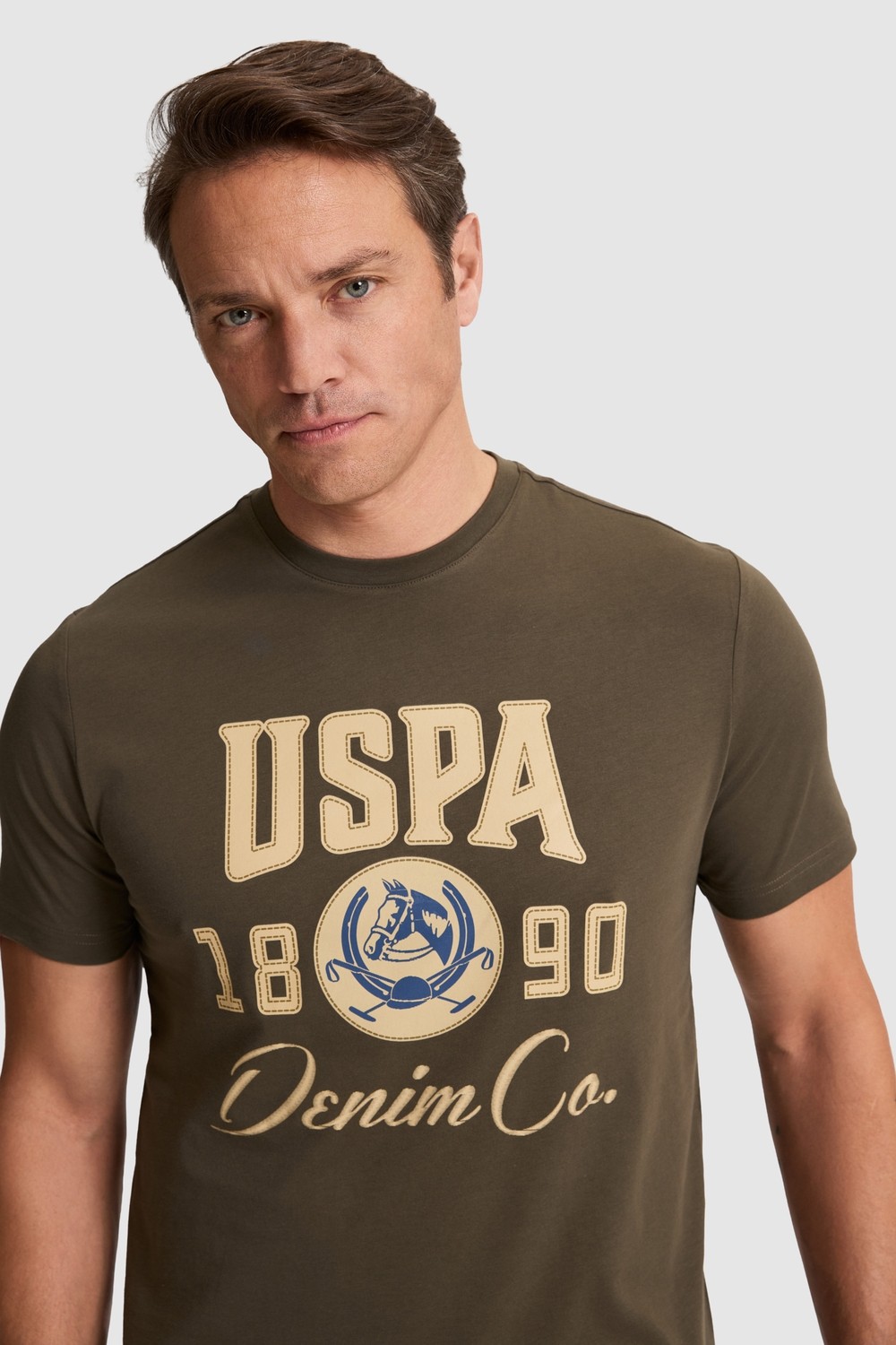 U.S. Polo Assn. Erkek İndigo Regular Fit Bisiklet Yaka Tişört 50327174-VR028 görsel 8