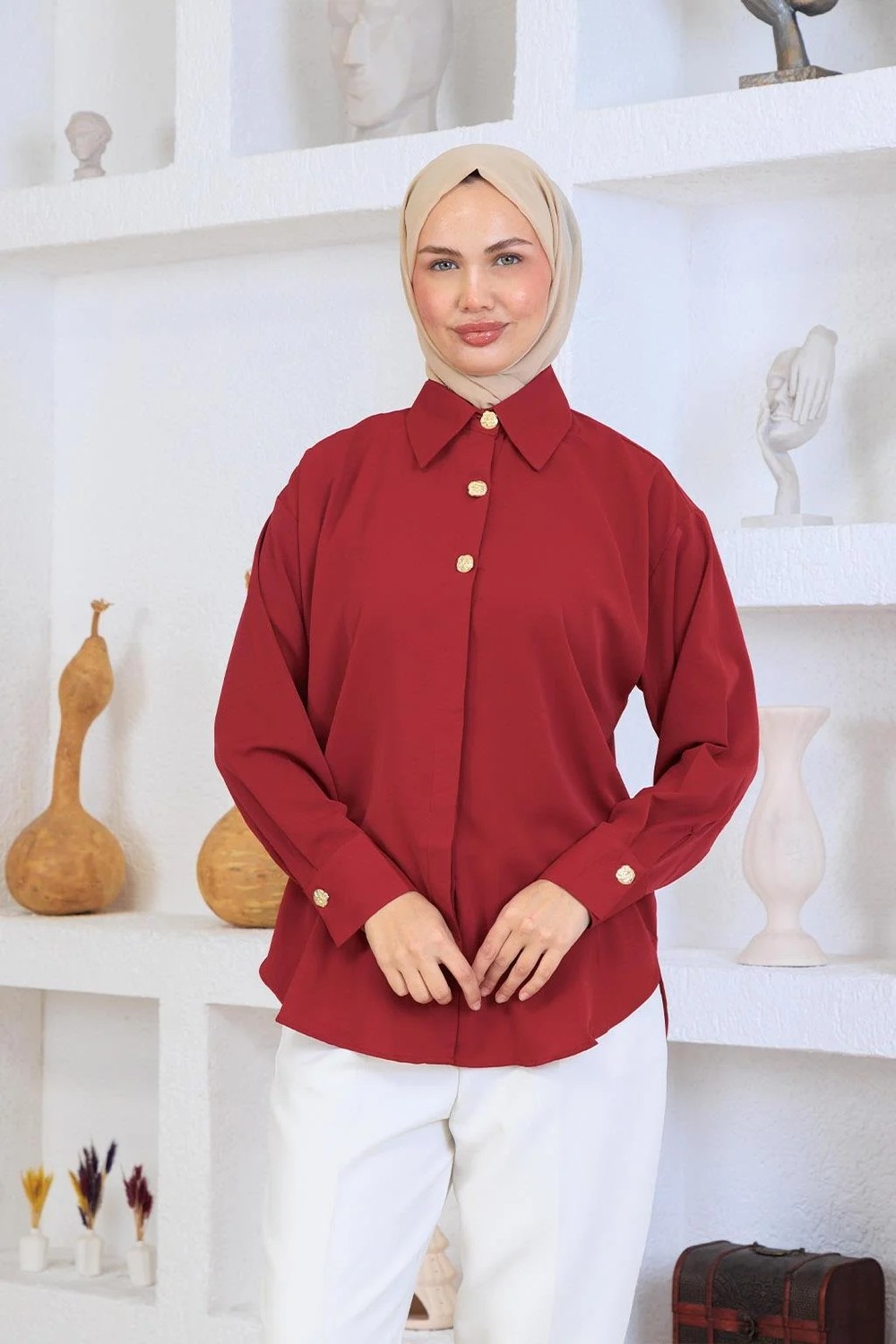 Esma Gündoğdu Jesica Gömlek Bordo