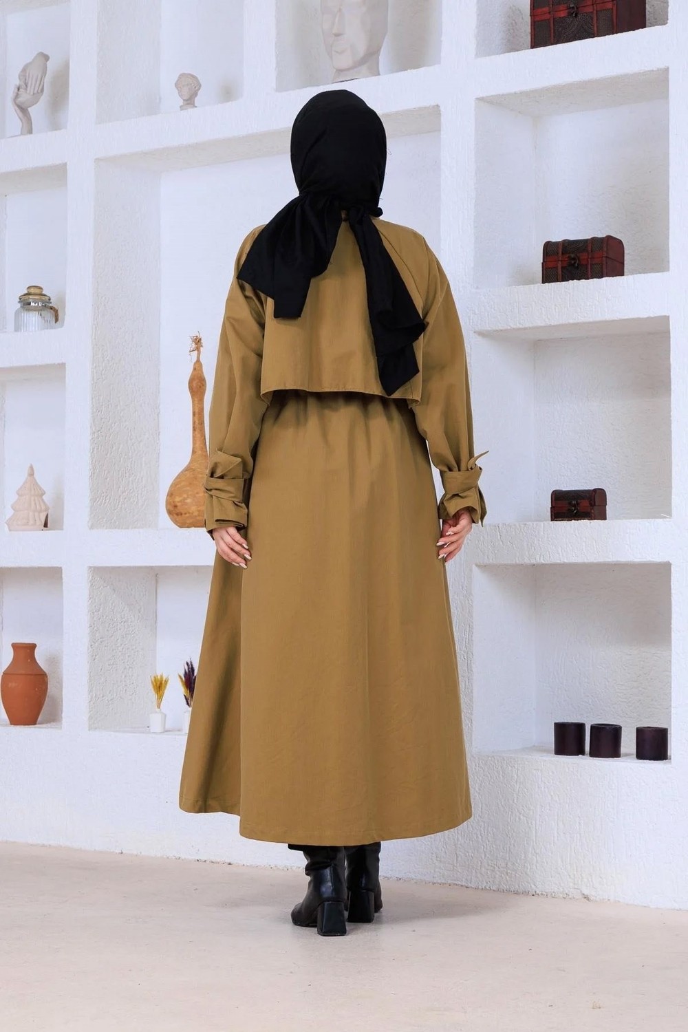 Esma Gündoğdu Loose Trenç Haki görsel 8