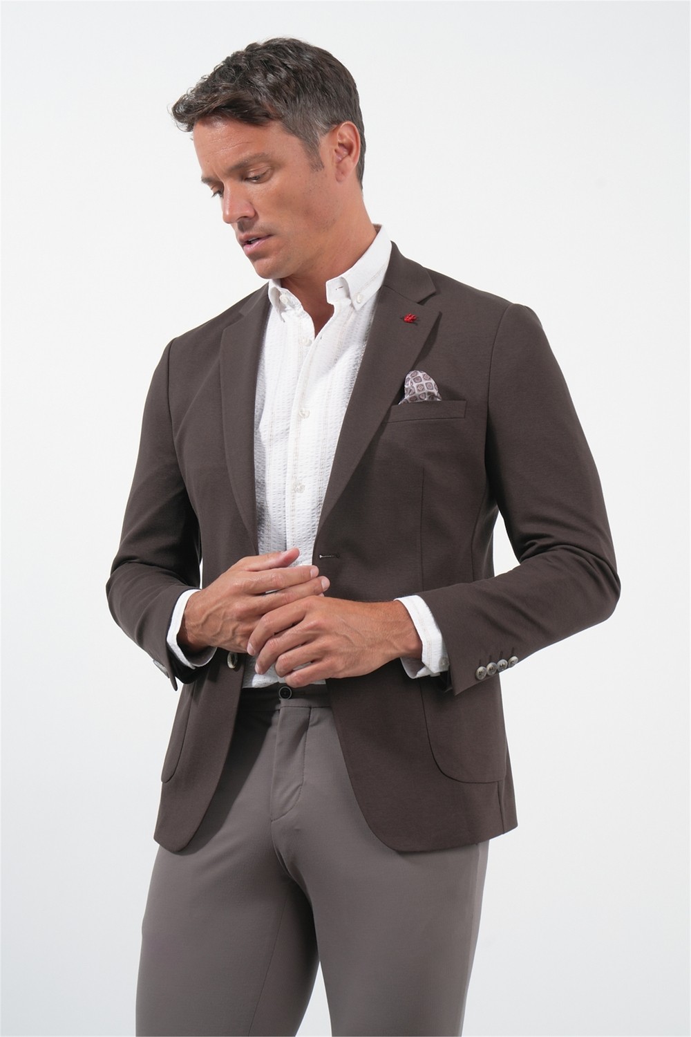 İmza Camel 6 Drop Slim Fit Pamuklu Ceket 1002260126 görsel 3