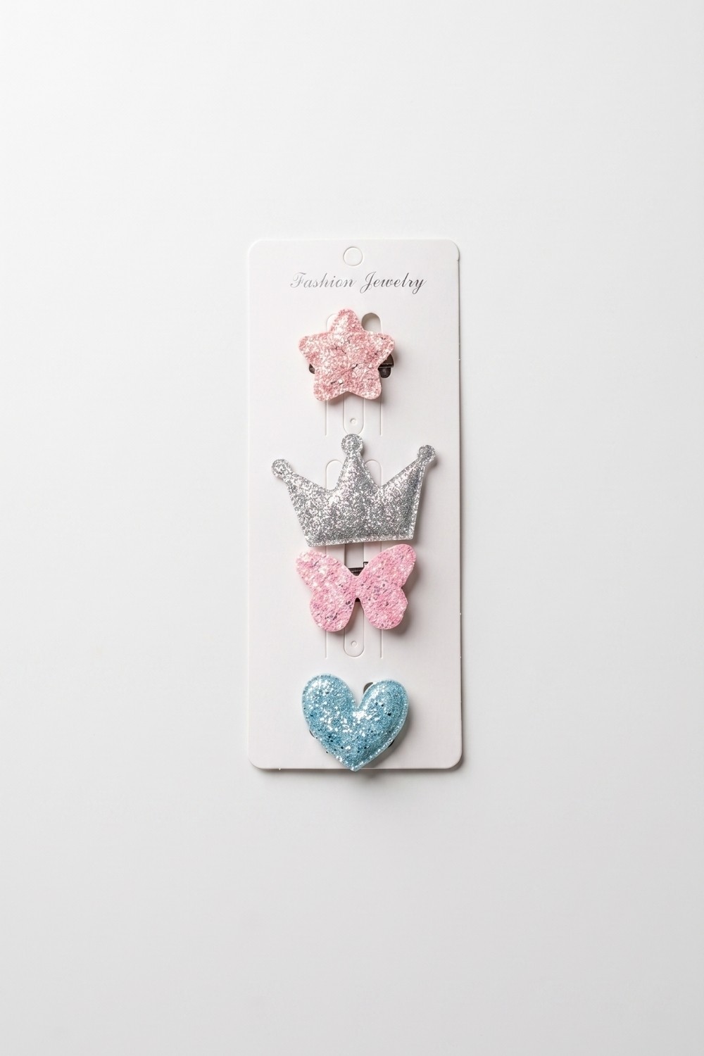 Le Mabelle Pembe Kelebek Figürlü 4'lü Saçsız Bebek Tokası Set