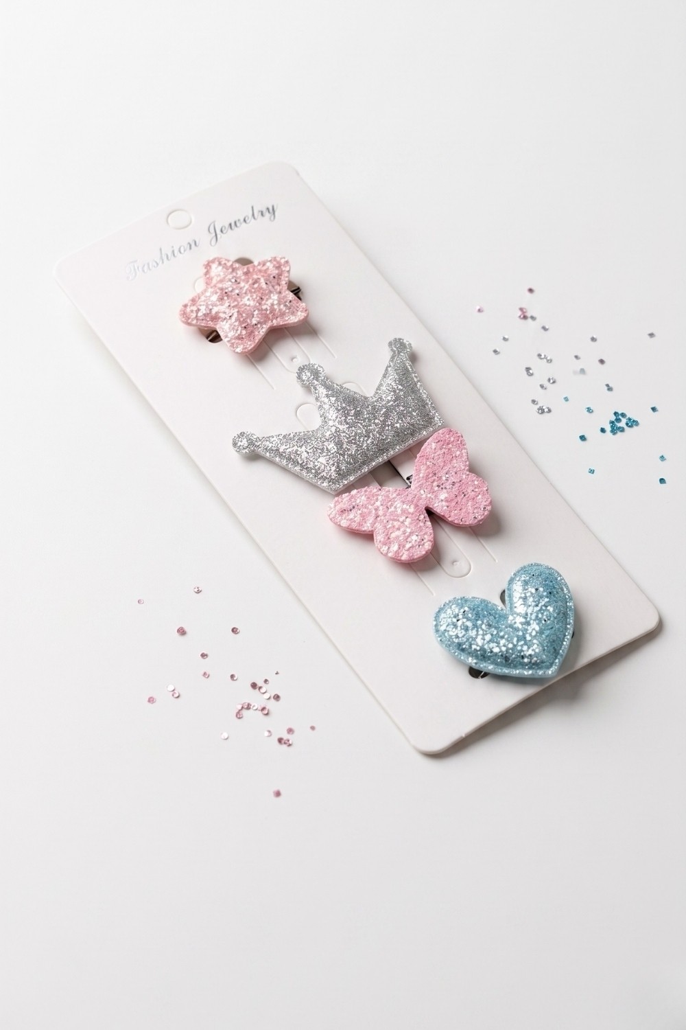 Le Mabelle Pembe Kelebek Figürlü 4'lü Saçsız Bebek Tokası Set görsel 2