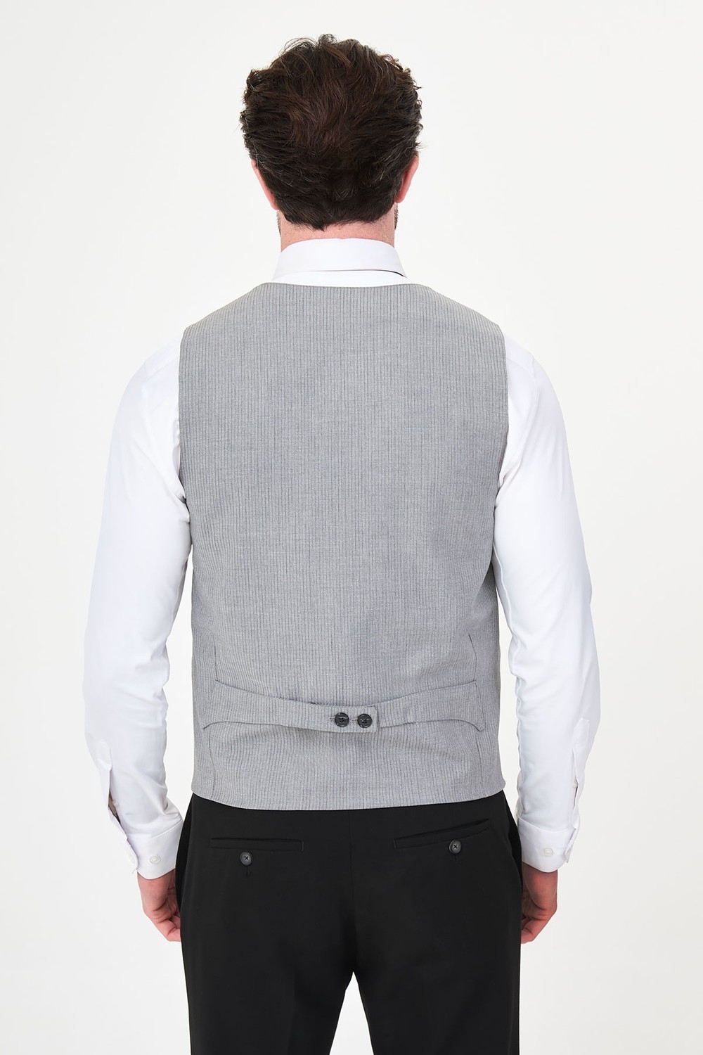 MCR Çizgili Slim Fit Klasik Erkek Yelek görsel 5