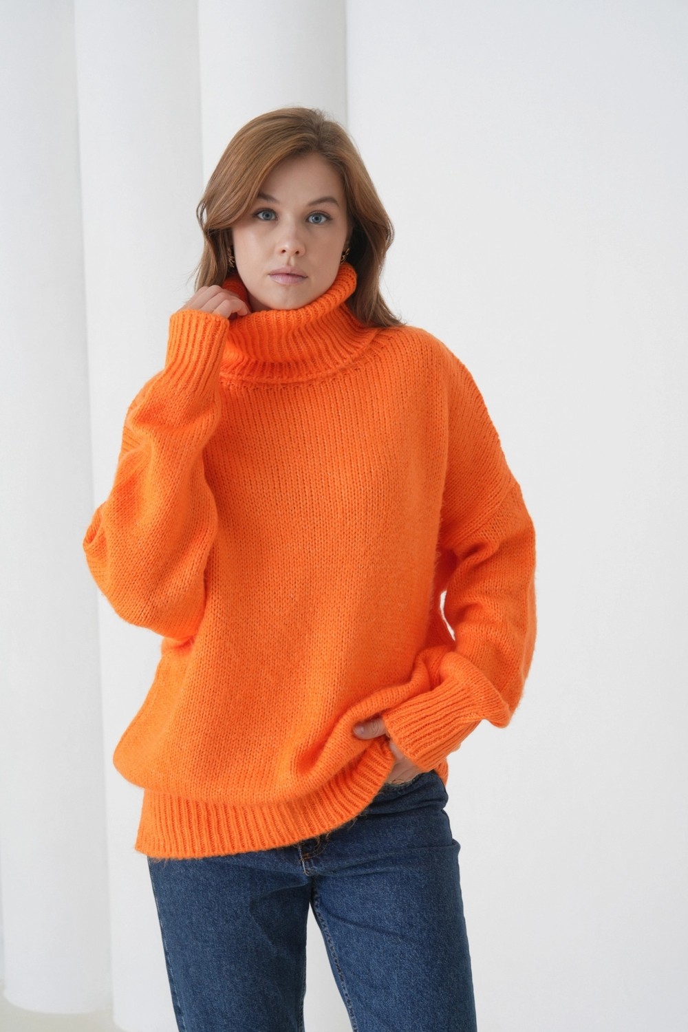 Parkkaron Kadın Balıkçı Yaka Kaşkorse Oversize Triko Tunik 223009