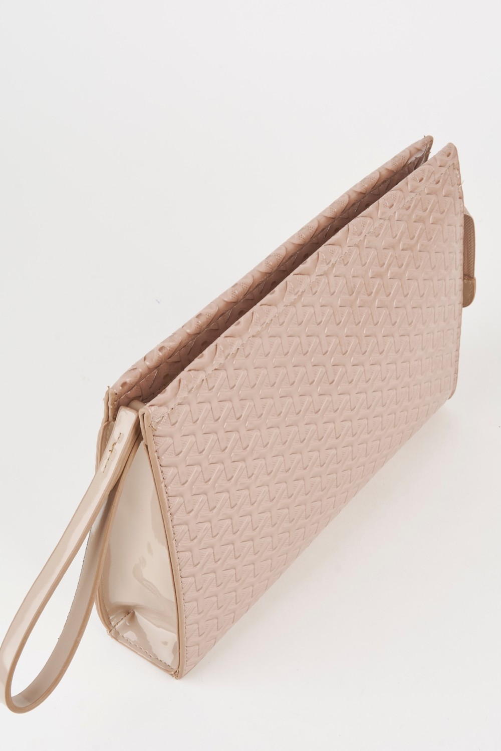 Vivaq Kadın Petunya Dokulu Vizon Astarlı Suni Deri Bilek Askılı Portföy El ve Clutch Çanta
