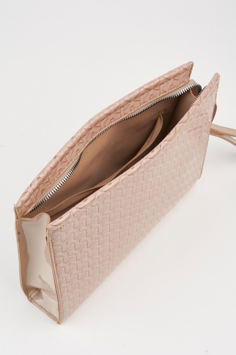 Vivaq Kadın Petunya Dokulu Vizon Astarlı Suni Deri Bilek Askılı Portföy El ve Clutch Çanta görsel 5