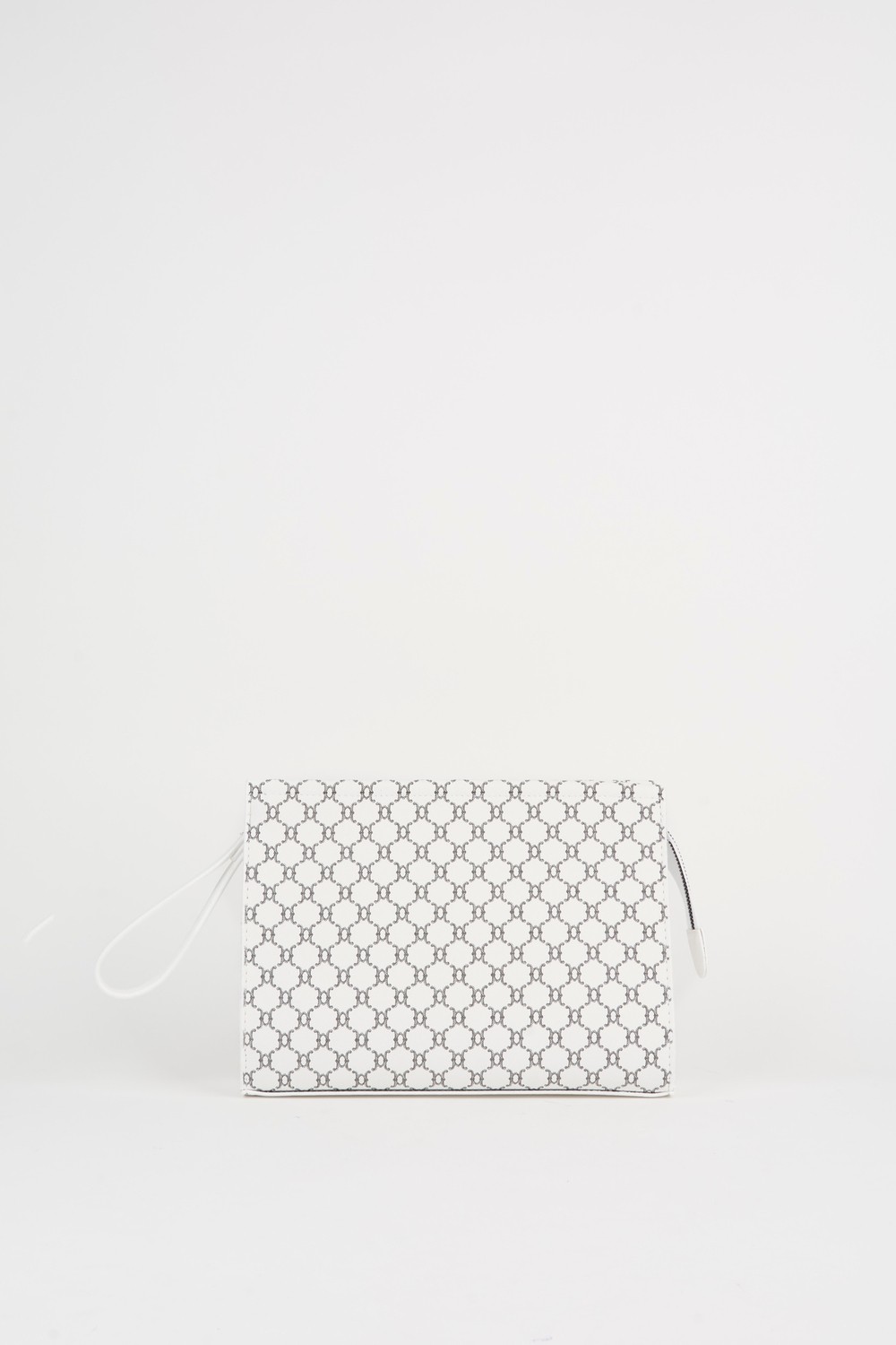 Vivaq Kadın Petunya Desenli Beyaz Astarlı Suni Deri Bilek Askılı Portföy El ve Clutch Çanta