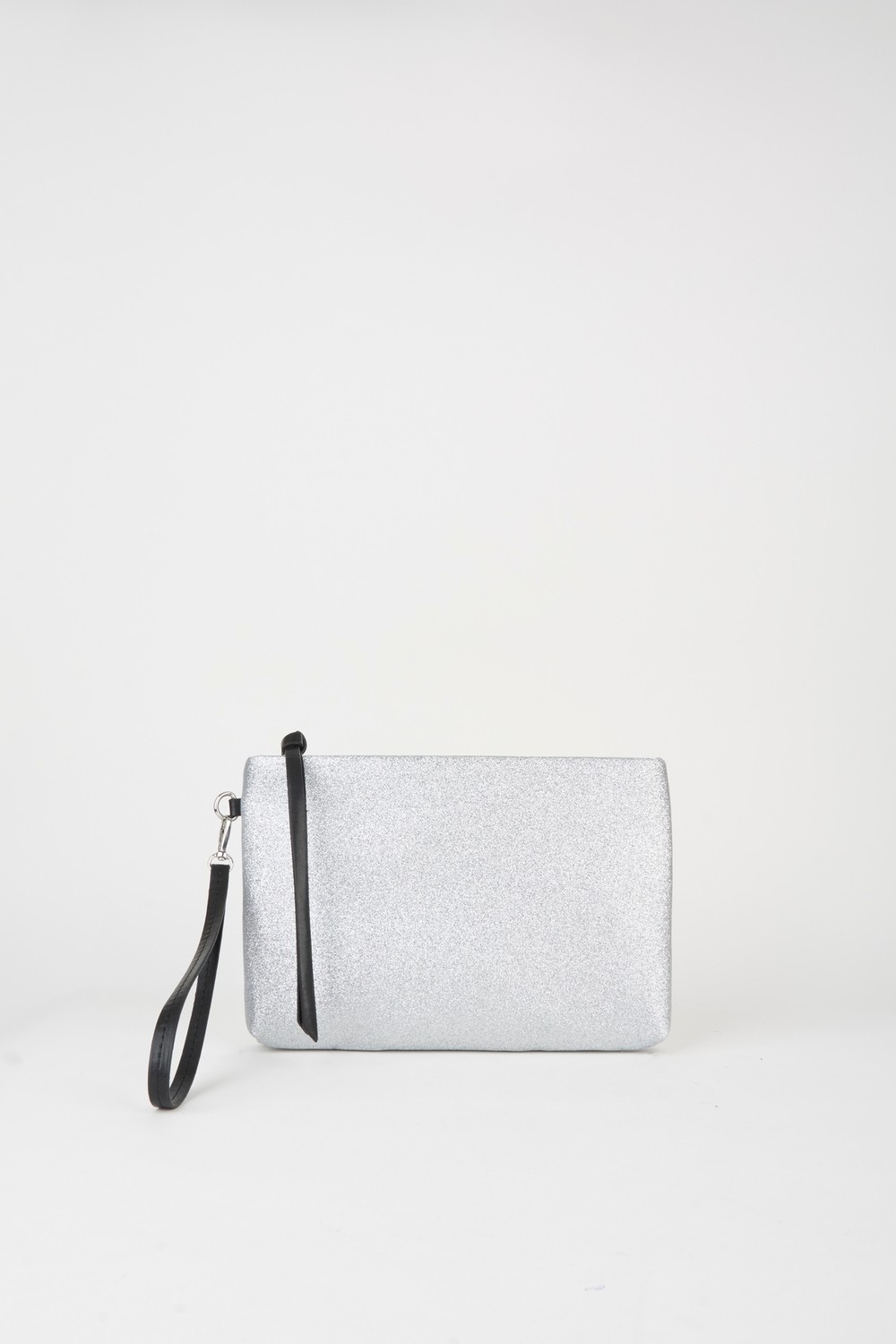 Vivaq Kadın Bellis Simli Gümüş Astarlı Suni Deri Bilek Askılı Portföy El ve Clutch Çanta