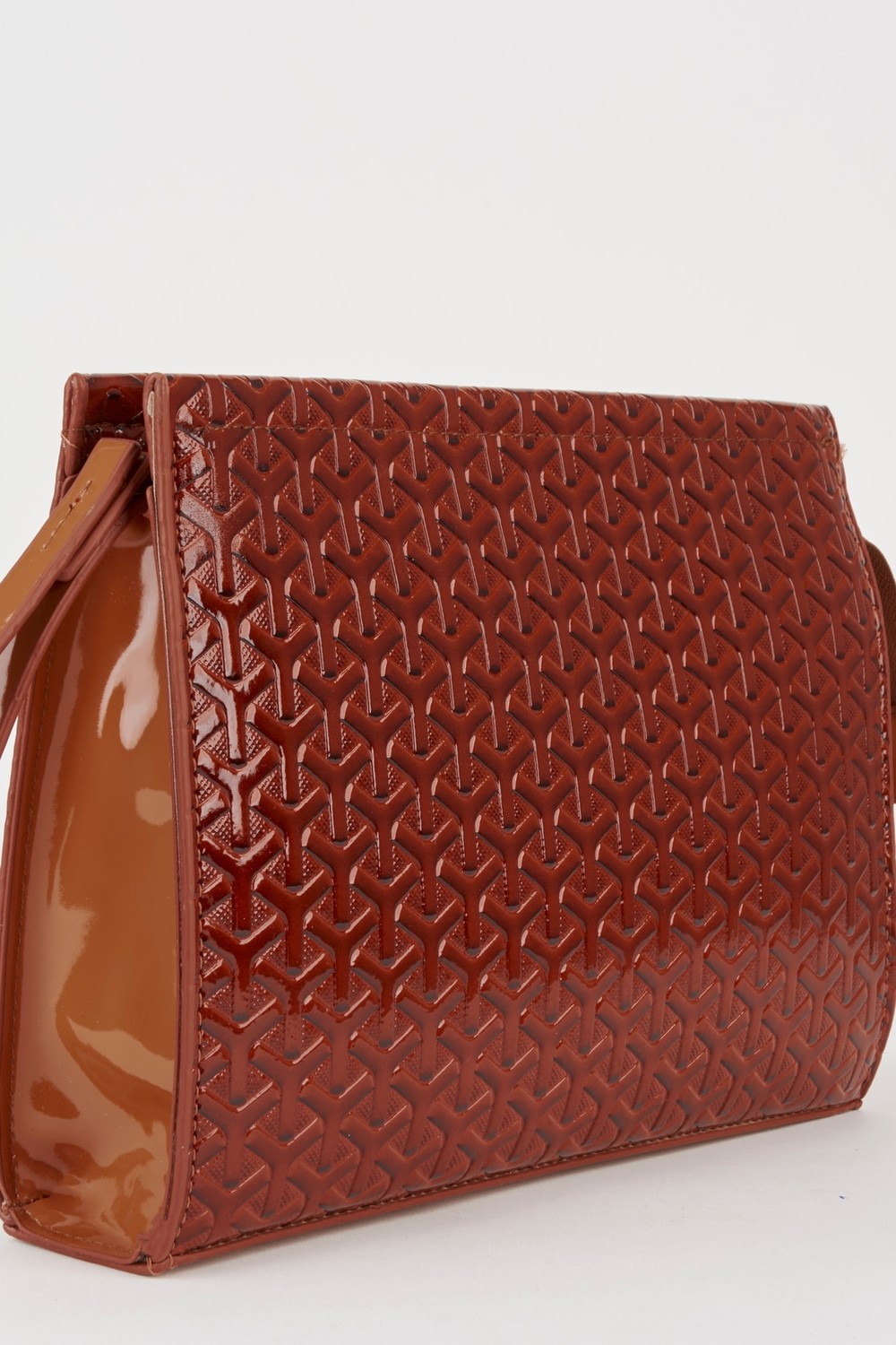 Vivaq Kadın Petunya Dokulu Taba Astarlı Suni Deri Bilek Askılı Portföy El ve Clutch Çanta görsel 4