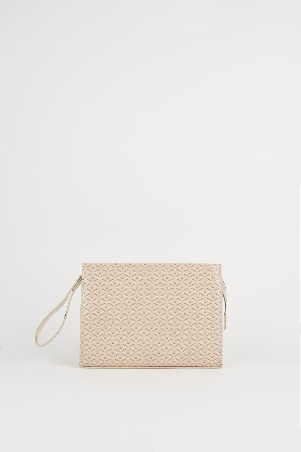 Vivaq Kadın Petunya Dokulu Krem Astarlı Suni Deri Bilek Askılı Portföy El ve Clutch Çanta