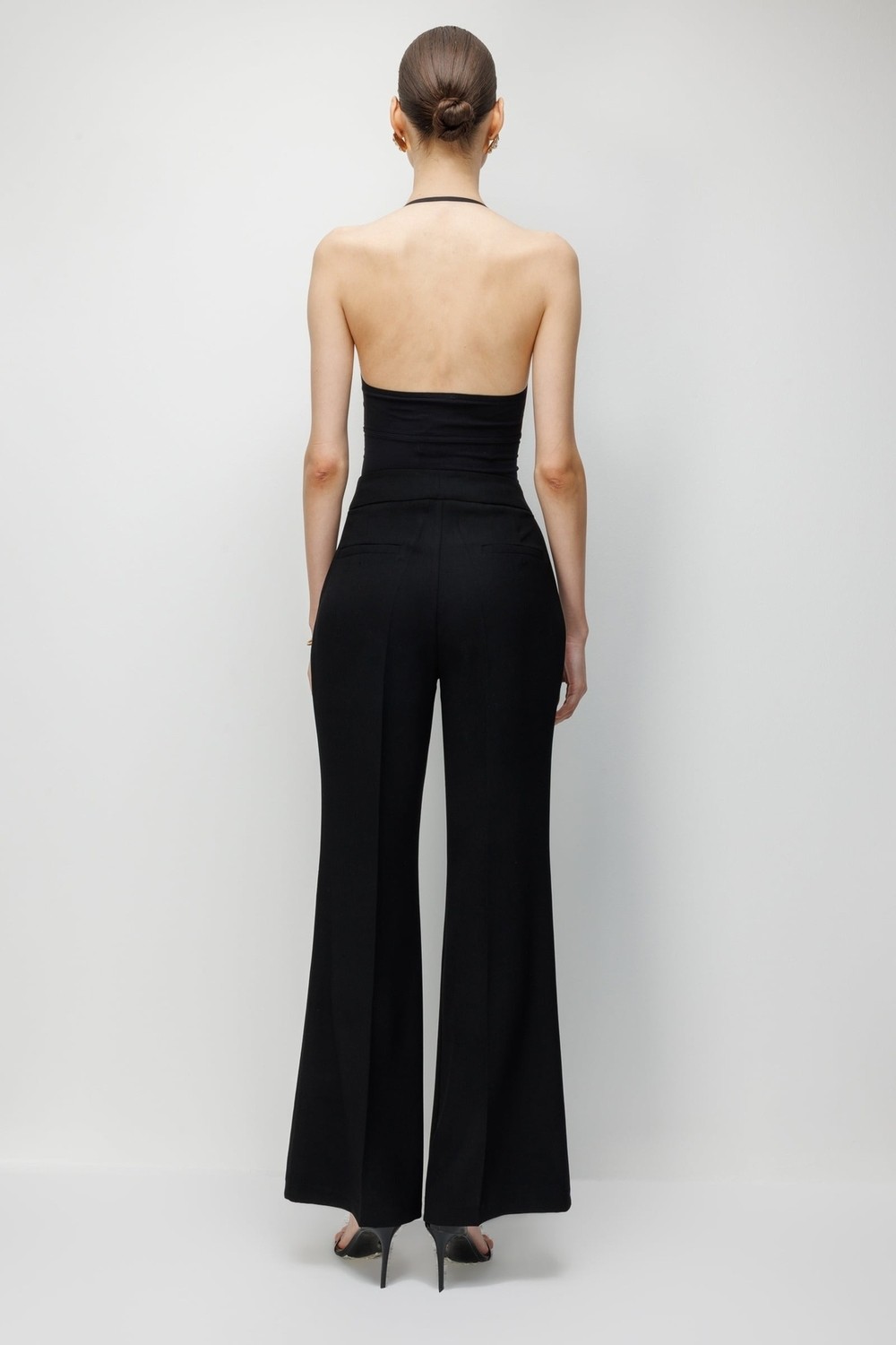 Moda İlgi Moda Ilgi Kadın Geniş Paça Yüksek Bel Pantolon 0116 Siyah görsel 7