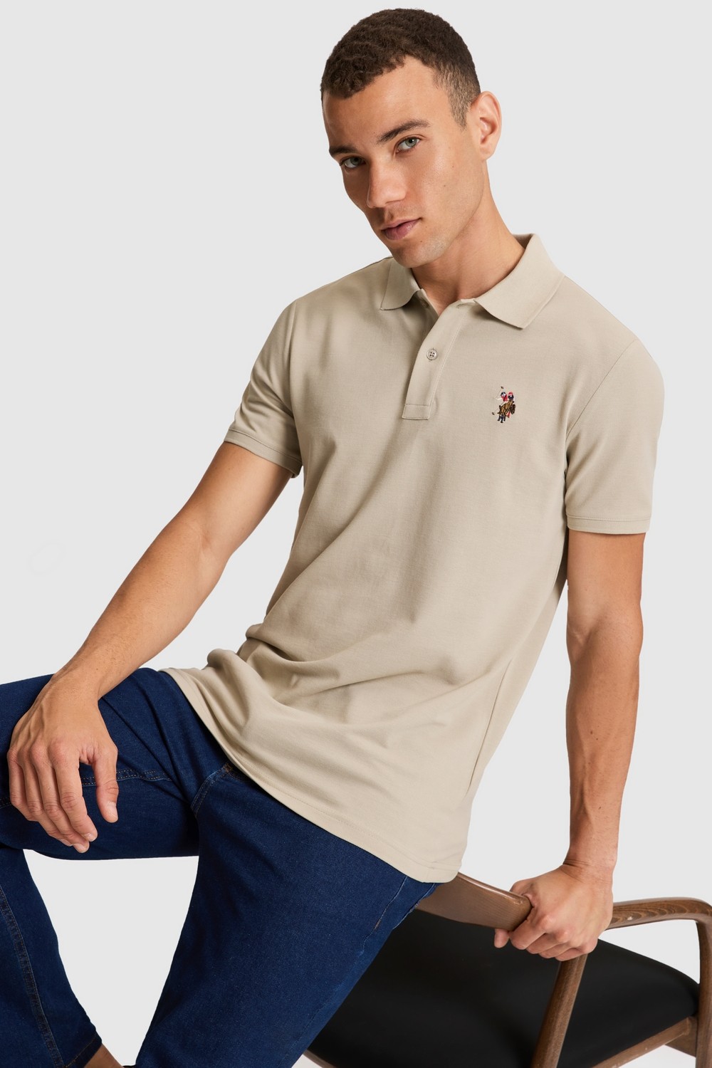 U.S. Polo Assn. Erkek Açık Gri Tişört Basic 50326972-VR001
