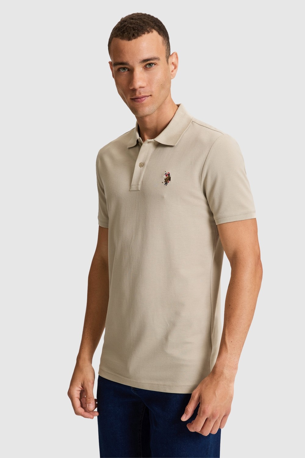 U.S. Polo Assn. Erkek Açık Gri Tişört Basic 50326972-VR001 görsel 5