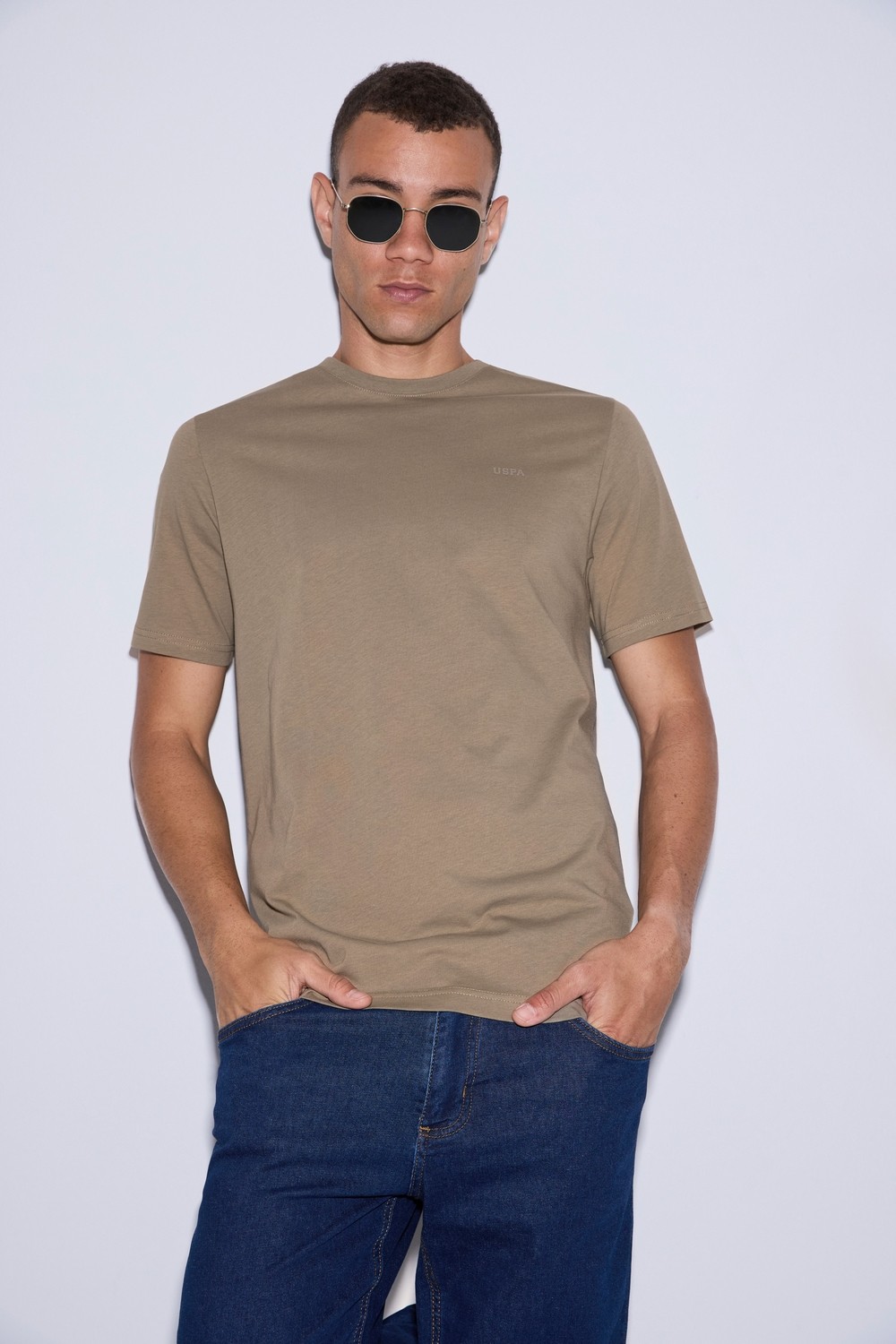 U.S. Polo Assn. Erkek Koyu Yeşil Regular Fit Polo Yaka Basic Tişört 50327022-VR079