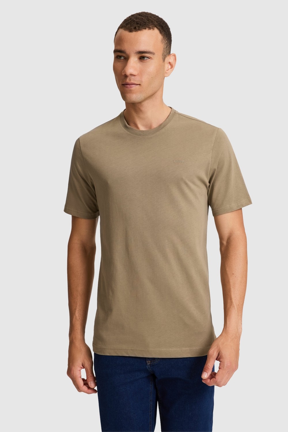 U.S. Polo Assn. Erkek Koyu Yeşil Regular Fit Polo Yaka Basic Tişört 50327022-VR079 görsel 3