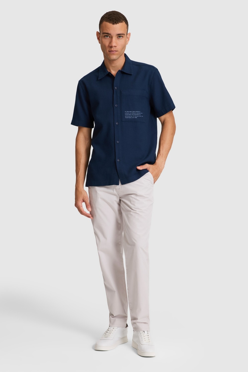 U.S. Polo Assn. Erkek Lacivert Kısa Kollu Gömlek 50324739-VR033 görsel 4
