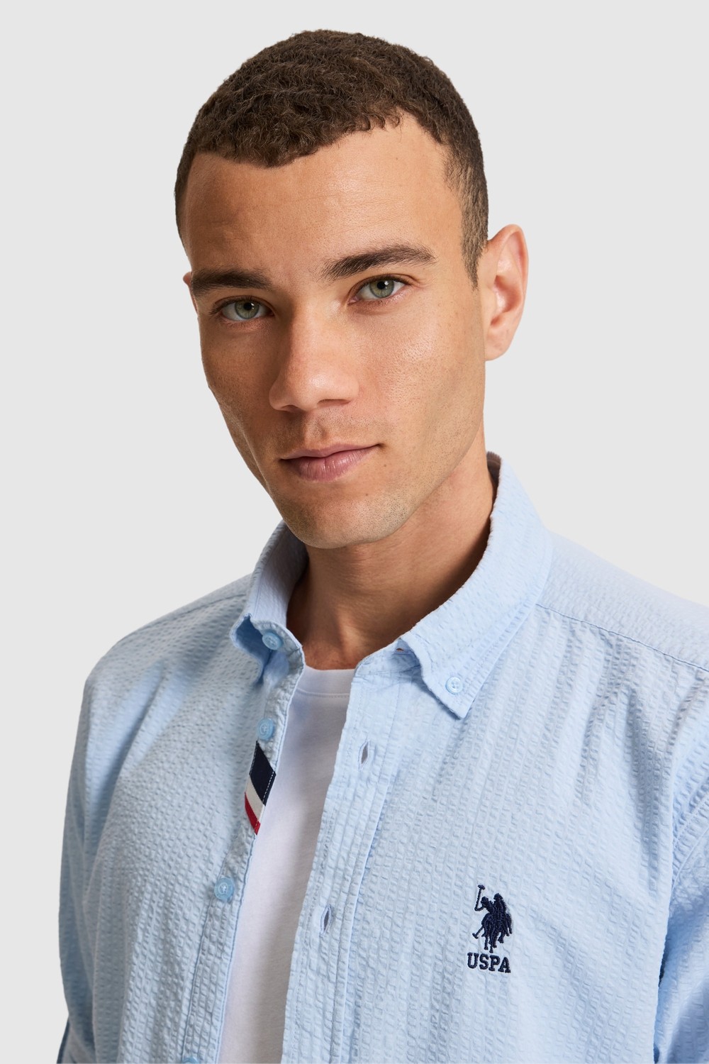 U.S. Polo Assn. Erkek Açık Lacivert Uzun Kollu Basic Gömlek 50324638-VR059 görsel 8