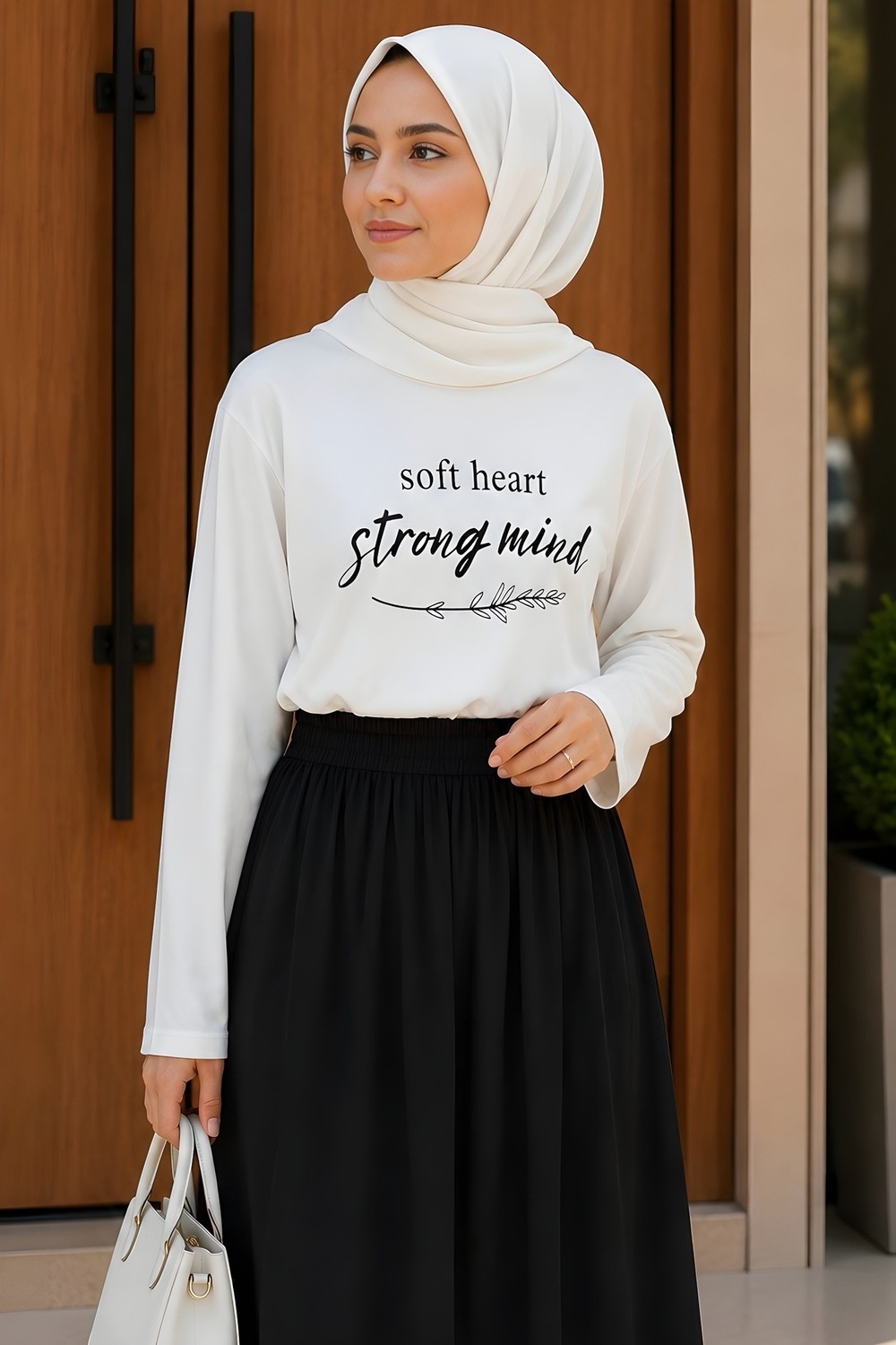 İmaj Butik Gri Bisiklet Yaka Baskılı Penye Body