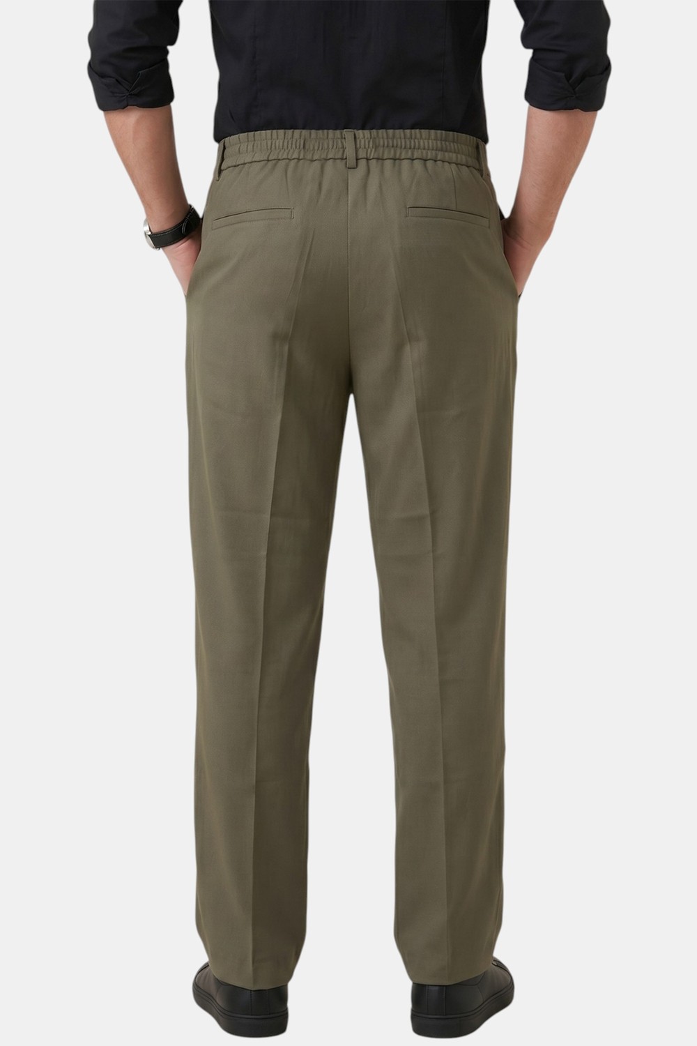 Deepsea Haki Baggy Fit Pileli Kumaş Pantolon, Likralı, Beli Lastikli Rahat Kesim Erkek Pantolon 2600920 görsel 8
