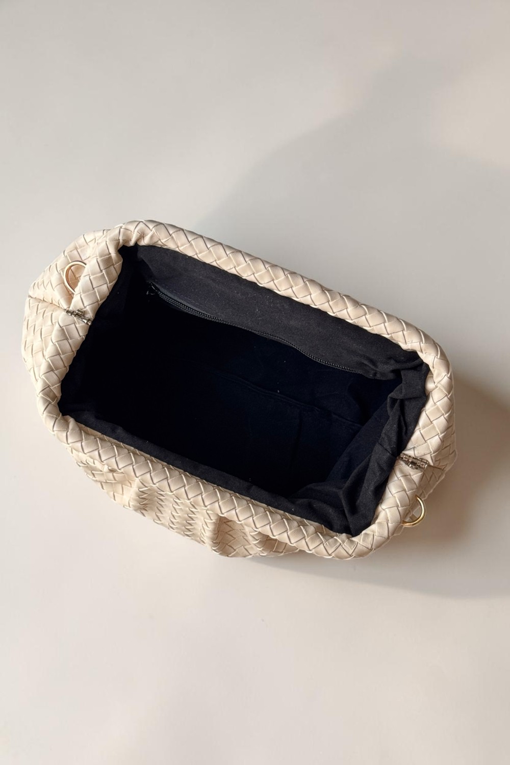 CLASSBAG Kadın Siyah Örgü Desenli Portföy&clutch ve Ayarlanabilir Askılı Omuz Çantası görsel 8