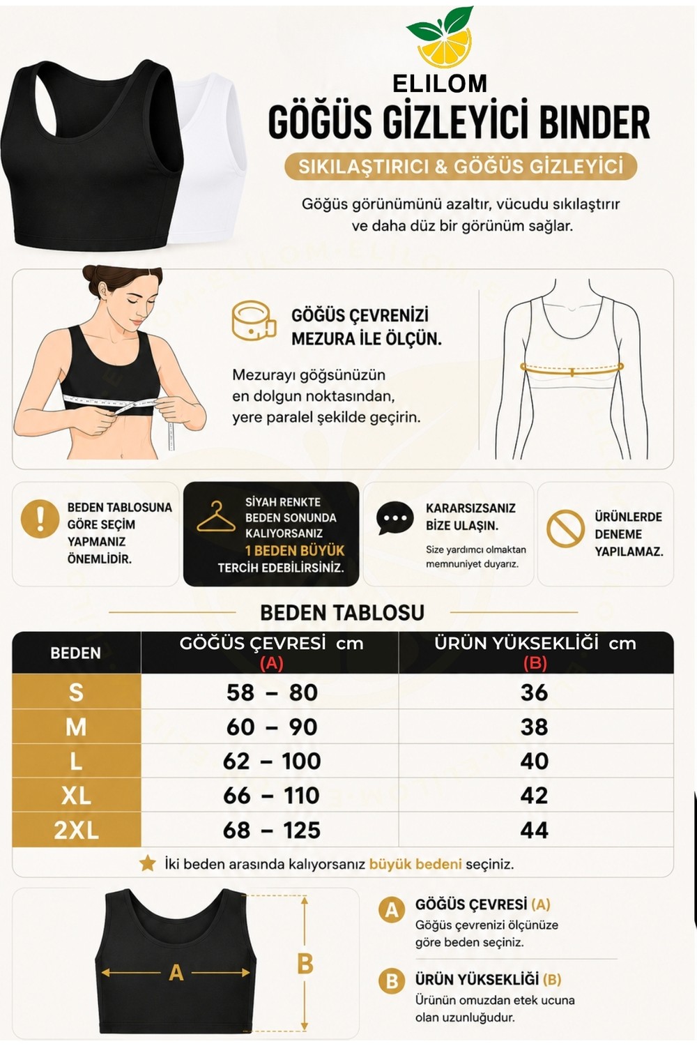 Elilom Göğüs Gizleyici Korse Unisex Jinekomasti ve Tomboy Için Binder Toparlayıcı Düz Silüet görsel 6