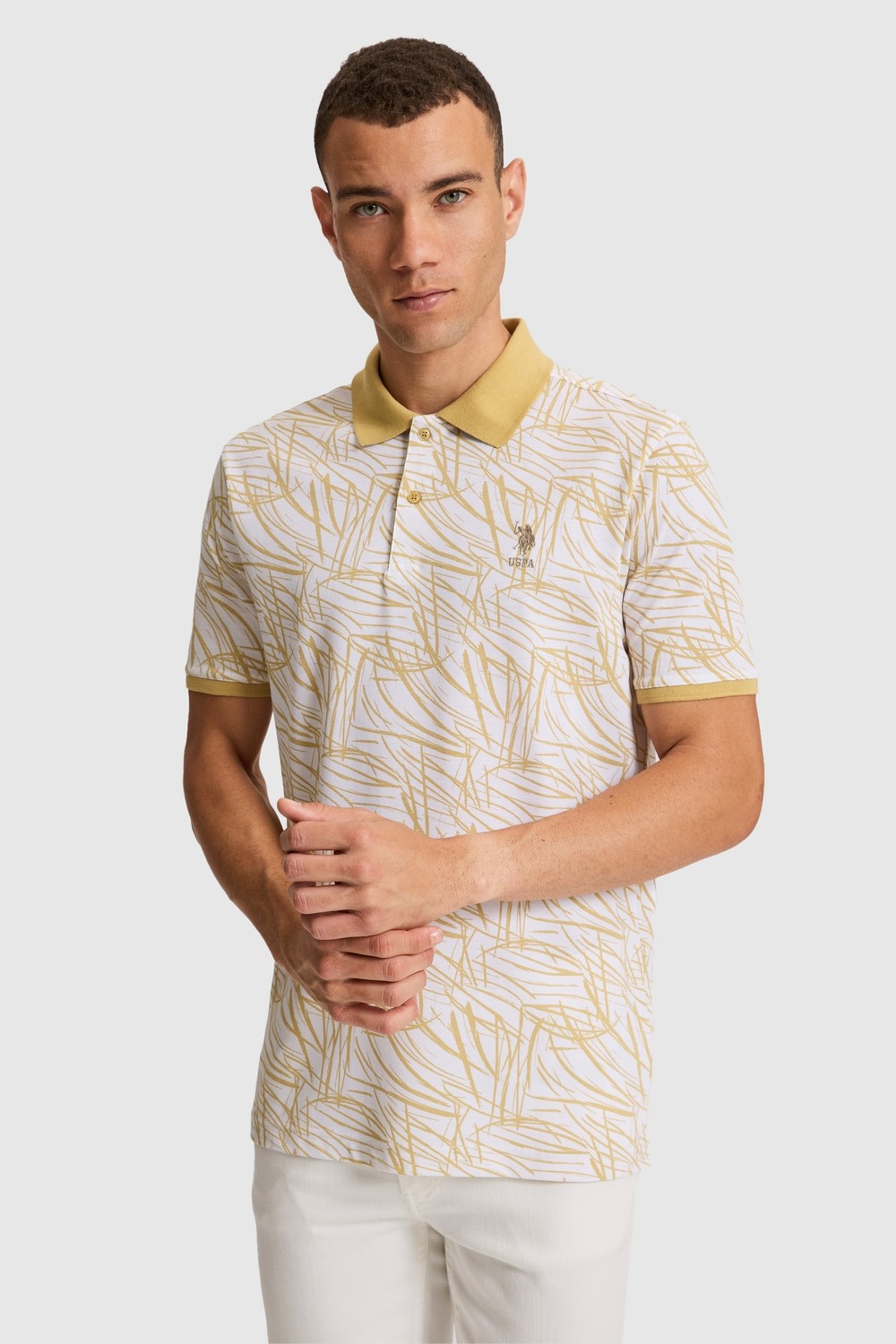 U.S. Polo Assn. Erkek Bej Regular Fit Polo Yaka Tişört 50327014-VR011