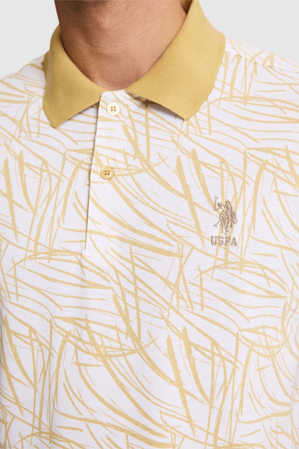 U.S. Polo Assn. Erkek Bej Regular Fit Polo Yaka Tişört 50327014-VR011 görsel 6