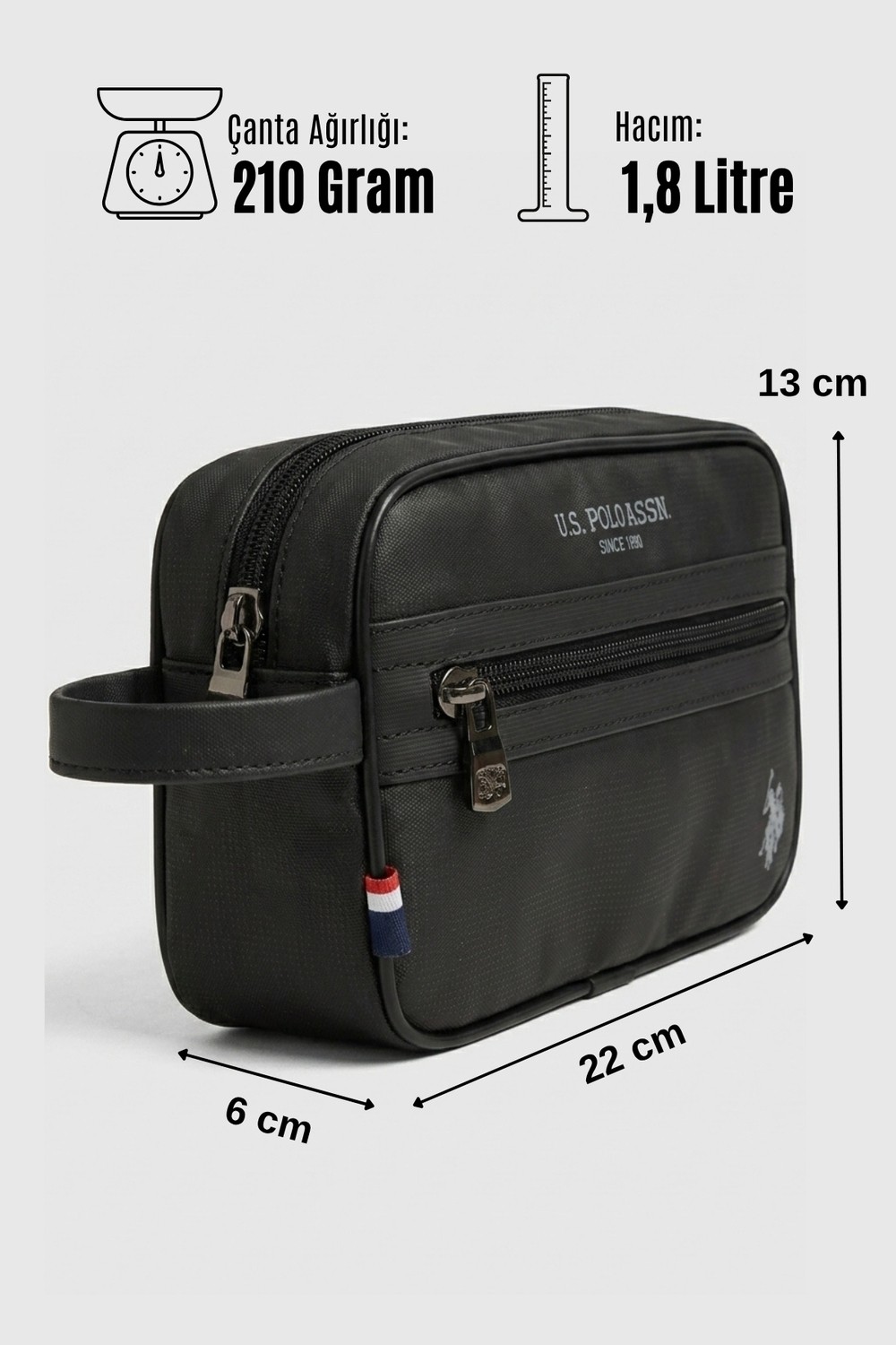 U.S. Polo Assn. U.s Polo Assn 26039 Erkek El Portföyü El Çantası Clutch Çanta Traş Çantası görsel 6