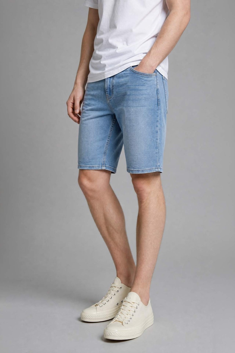 DeFacto Regular Fit Mavi Pamuklu Jean Bermuda Şort G8666AX26SM görsel 4