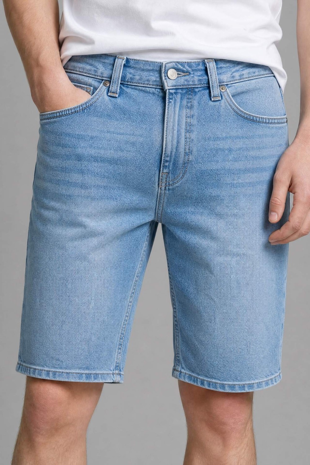 DeFacto Regular Fit Mavi Pamuklu Jean Bermuda Şort G8666AX26SM görsel 5