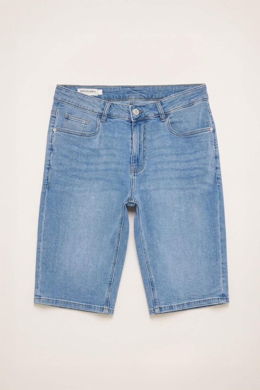 DeFacto Regular Fit Mavi Pamuklu Jean Bermuda Şort G8666AX26SM görsel 6