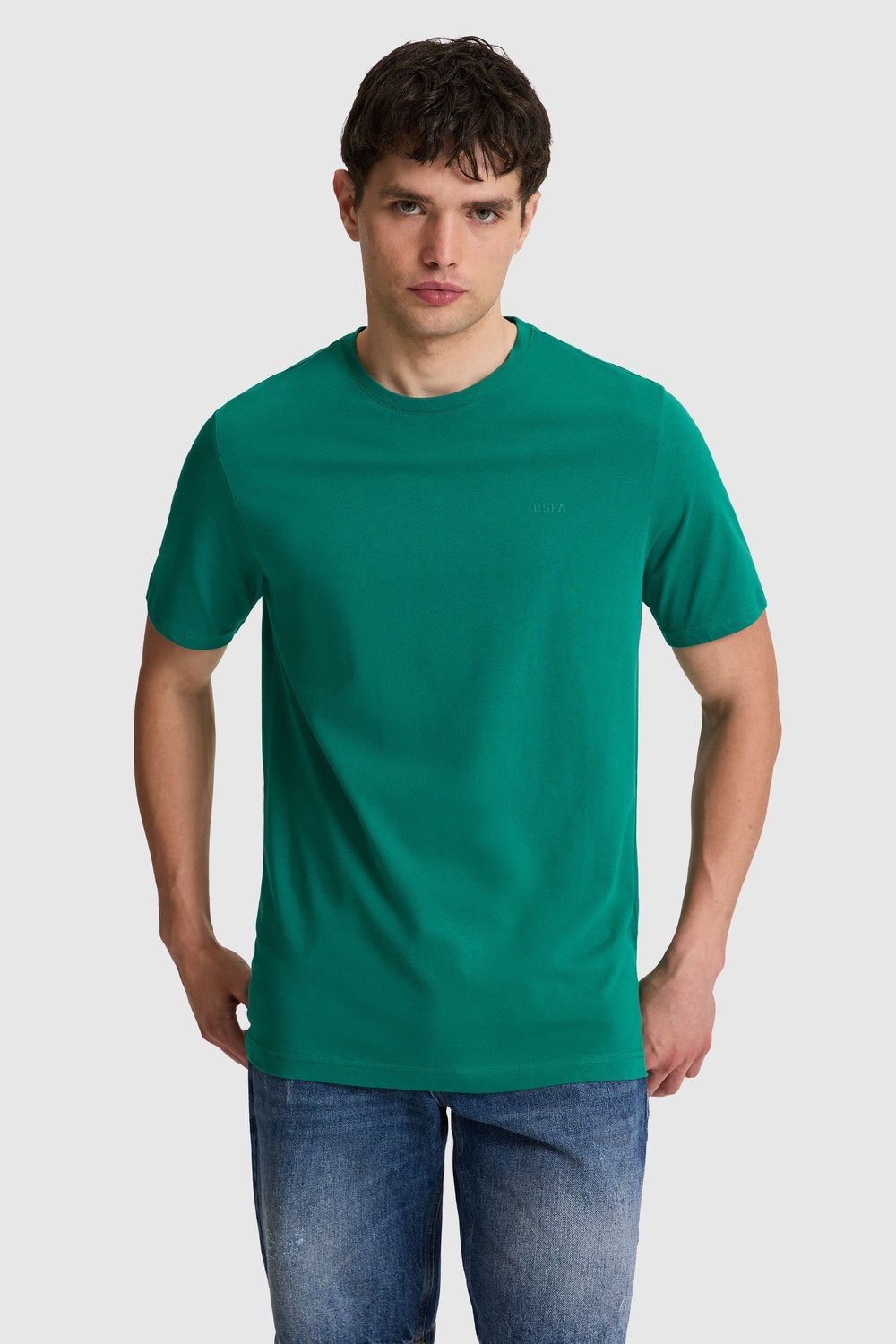 U.S. Polo Assn. Erkek Koyu Yeşil Regular Fit Polo Yaka Basic Tişört 50327022-VR079