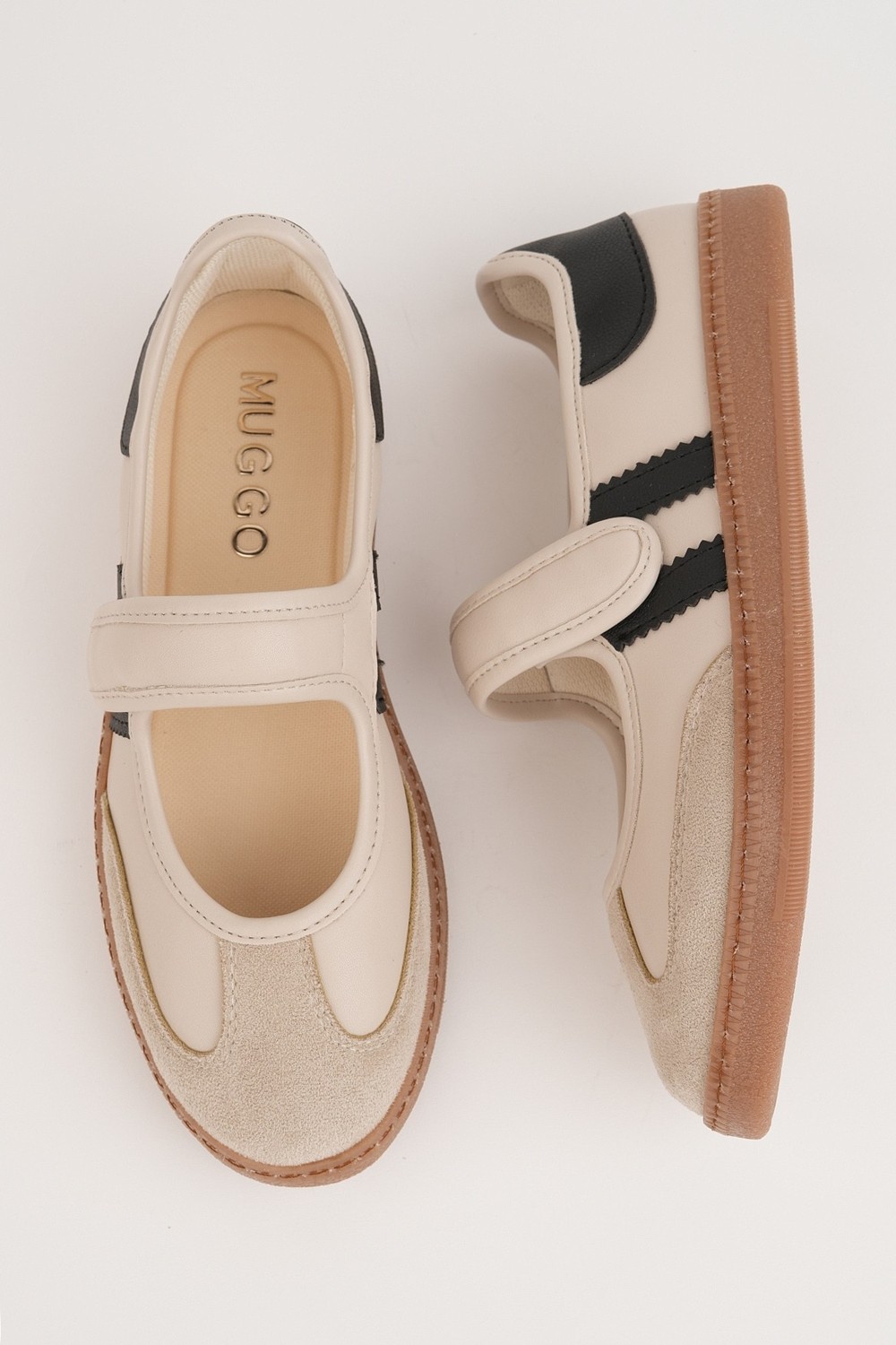 Muggo Speed Kadın Cırtlı Rahat Taban Günlük Sneaker Babet Ayakkabı görsel 5